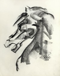Mansoor Rahi, 10 x 12 Inch, Charcoal on Paper, Figurative Painting, AC-MSR-022